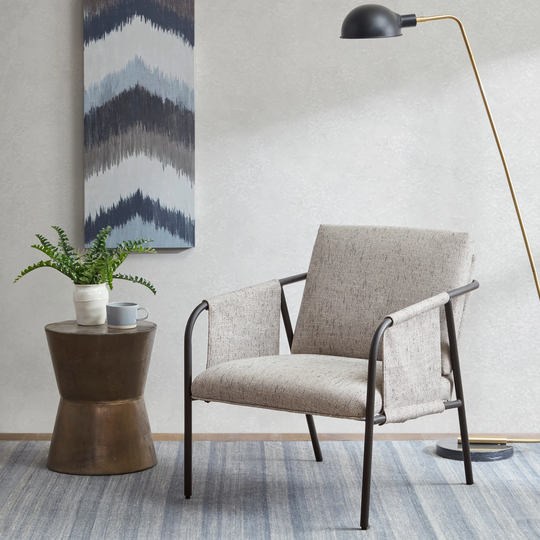 INK+IVY Ryan Grey Metal Frame Accent Chair