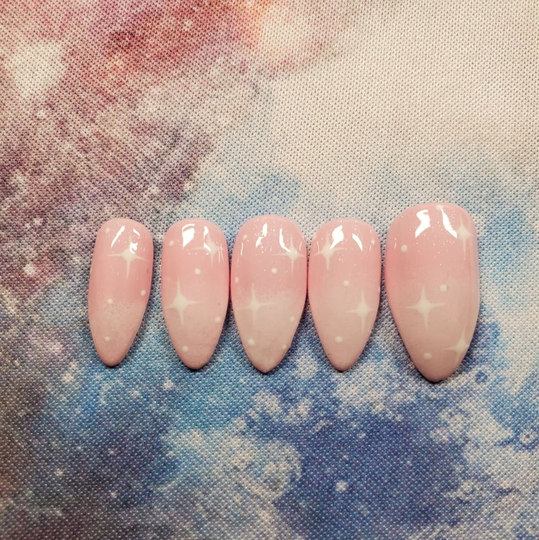 Kawaii Stars Ombre Nails
