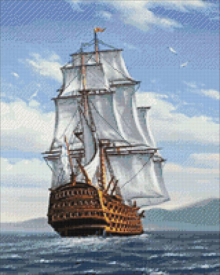 Sailing Ship Diamond Painting Set By Crafting Spark. Sea & Ocean Cs2604 Art Kit. Large Kit