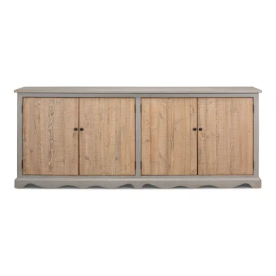 Le Gris 90" Wide Pine Wood Sideboard
