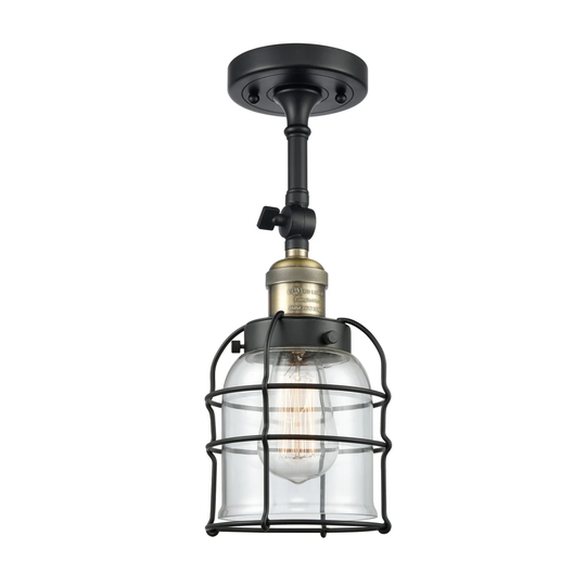 Innovations Lighting Small Bell Cage 5" Wide Semi-Flush Ceiling