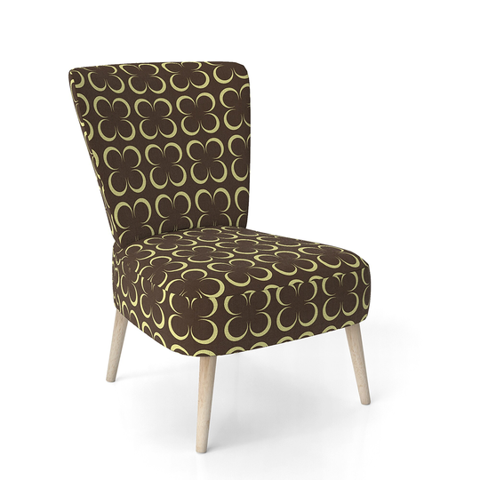 Designart 'Floral Retro Pattern II' Upholstered Mid-Century Accent Chair