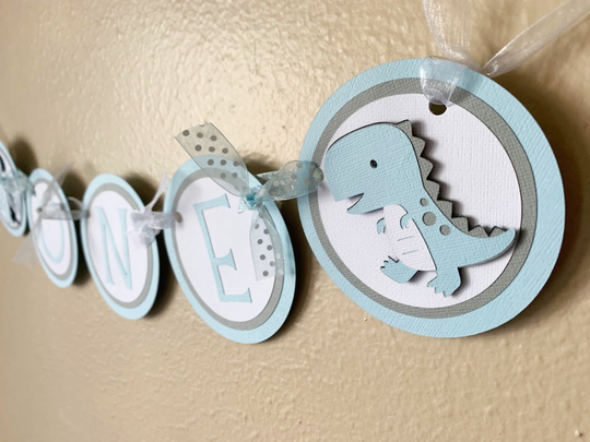 Dinosaur High Chair Banner, Dino 1st Birthday Party Decoration, Prehistoric Highchair Sign, Photo Shoot Prop