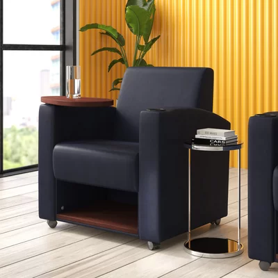 Nova Tablet Arm Accent Chair- With Storage Shelf