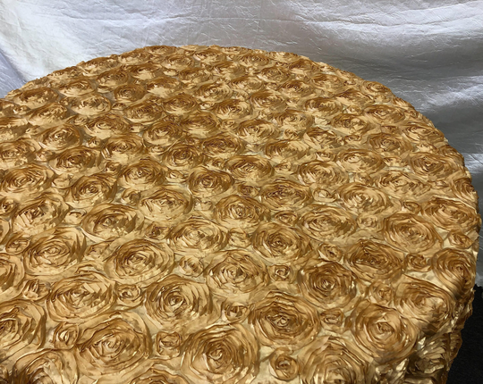 Gold Rose Satin Table Overlay Wedding & Party Supplies [55"x55"/72"x72"] Or Round Tablecloth [90" 108" 120" 132"]