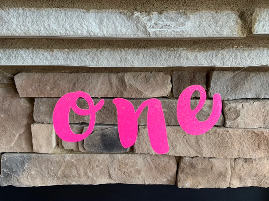 Hot Pink High Chair Banner | One Flamingo First Birthday Photo Shoot