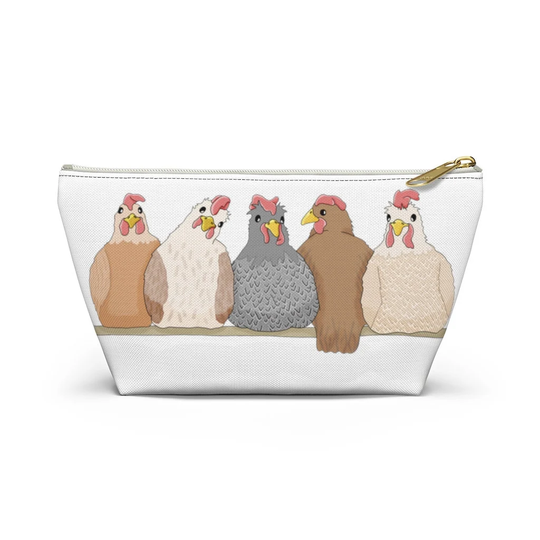 Chicken Zipper Pouch, Bag, Makeup Bag, Pencil Travel Organizer, Accessory Pouch | 2 Sizes