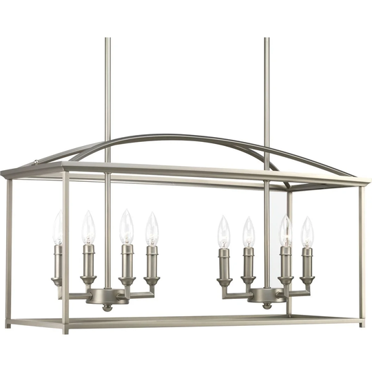 Piedmont Collection 8-Light Burnished Silver Farmhouse Chandelier Light