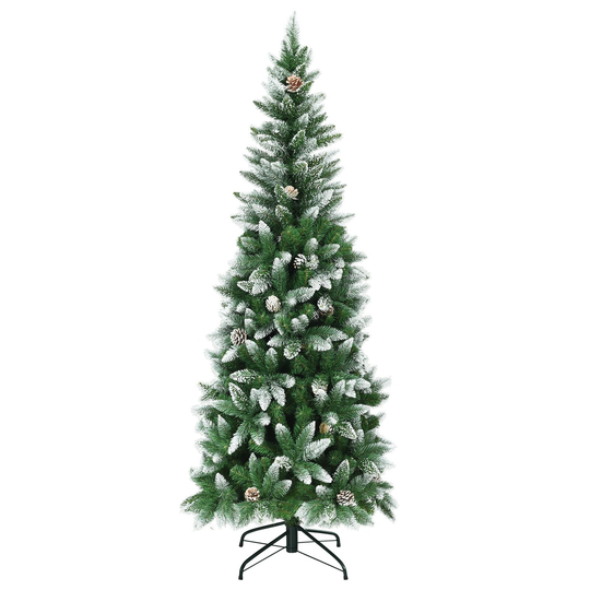6' Artificial Pencil Christmas Tree with Pine Cones - 6' - 2.1 ft x 6 ft