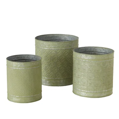 Jacklyn 3-Piece Metal Cachepot Set