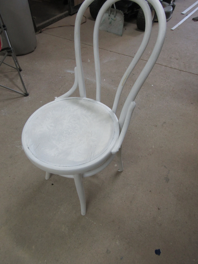 Antique Ice Cream Parlor Oak Chair With Wood Carved Seat