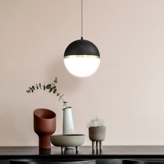 Luna PDPSBG-10C Polarized Sphere LED Black And Gold Pendant Light - 1-LIGHT