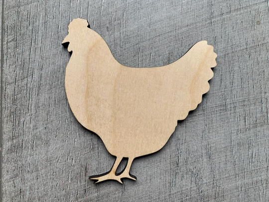 Chicken Wood Blank, Unfinished High Quality Birch Blank Cutout, Diy Craft Shape