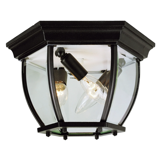 Angelus Black 3-light Flushmount Lantern