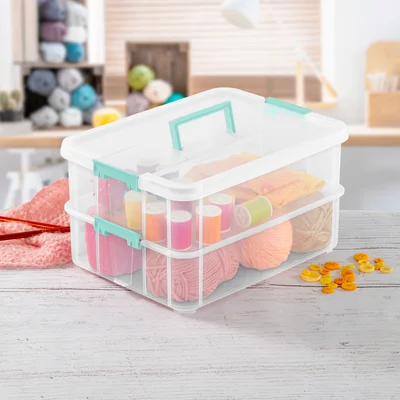 Stack and Carry 2 Layer Handle Plastic Box Set