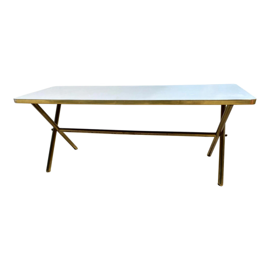 Brass X Frame Cofee Table