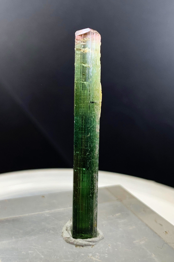 Bi Color Watermelon Tourmaline Crystal, Deep Green & Pink Tourmaline With Excellent Luster, Natural Var Elbaite, 22 Ct