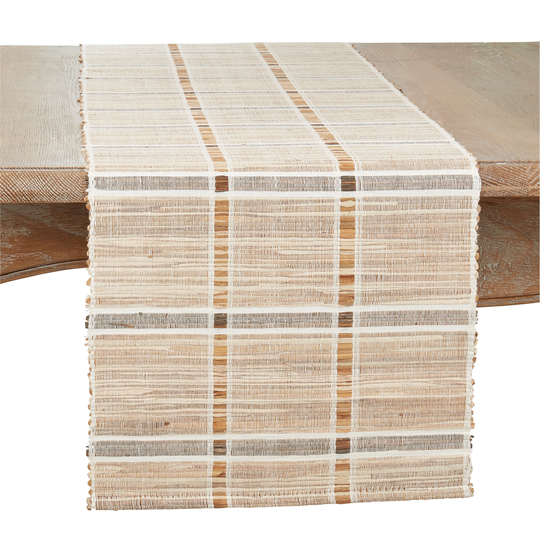 Stripe Design Water Hyacinth Table Runner - 14"x72"