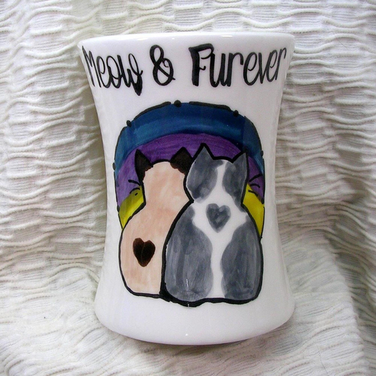 Clay Tumbler Love Cats Meow & Furever Pencil Holder, Vase & More