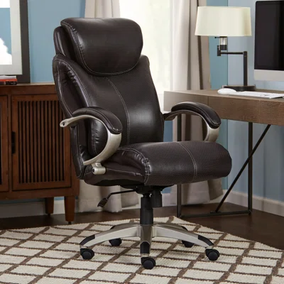 Serta Dayton Big and Tall Executive Office Chair with AIR Technology, Brown Bonded Leather