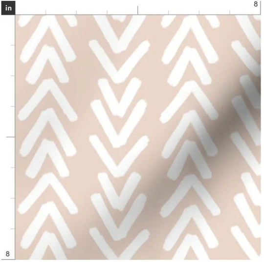 Arrows On Blush Mudcloth Fabric By The Yard | Boho Nursery Made To Order Organic