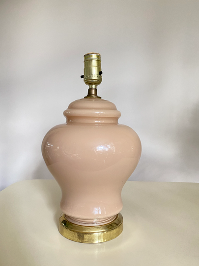 Vintage Glass Lamp, Art Deco Table Mid Century Lamp Small