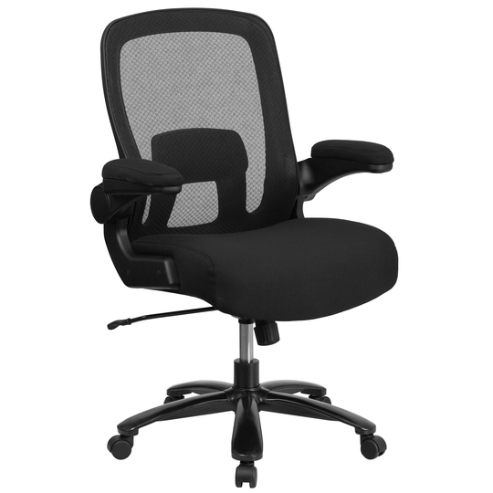 47.5" Black Mesh Executive Swivel Office Chair Lumbar Back Support