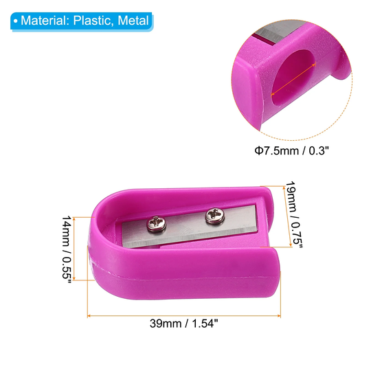 6Pcs Single Hole Pencil Sharpeners, Bulk Plastic Manual Pencil Sharpener, Red