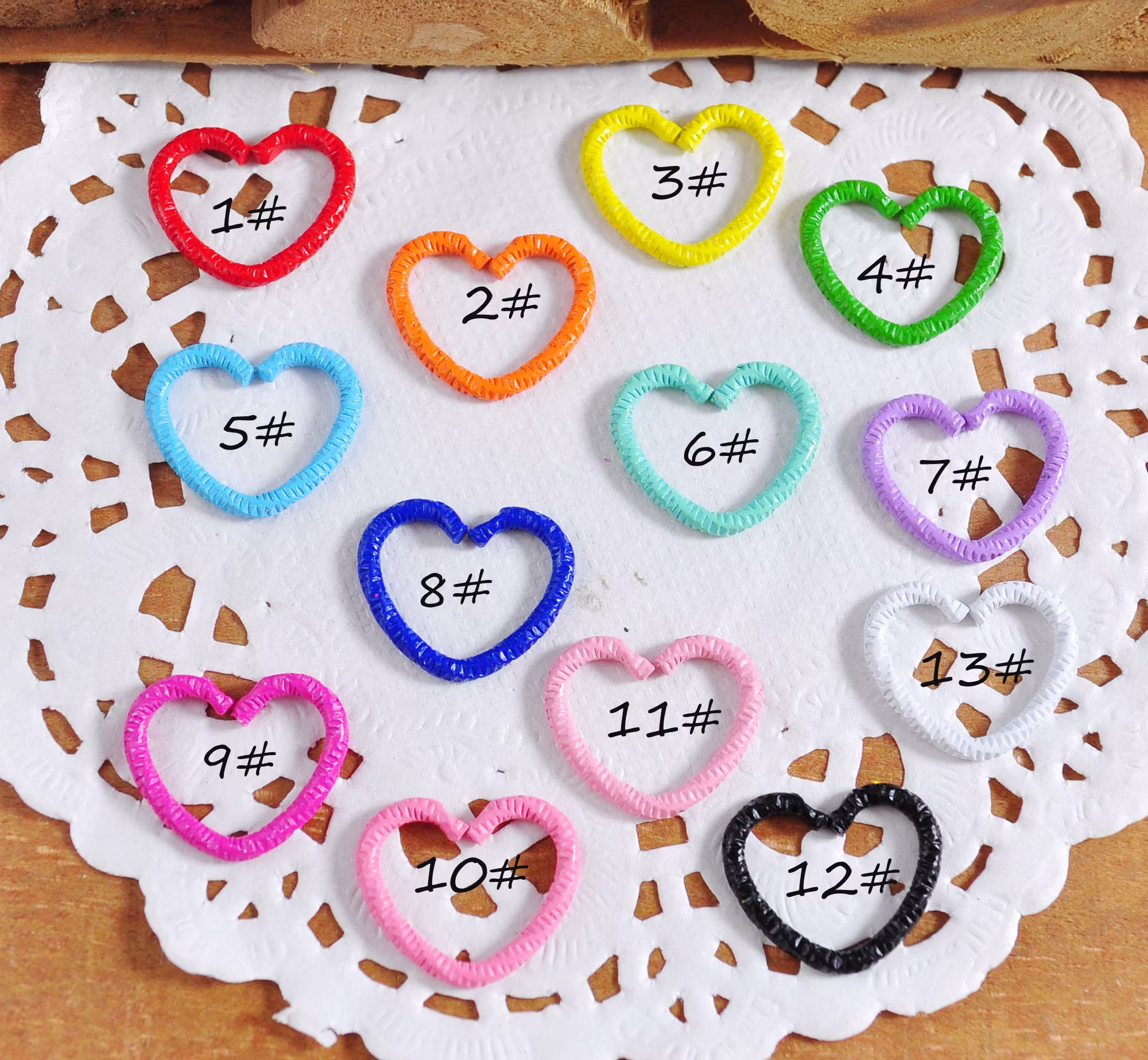 Colored Open Jumpring, 50/100Pcs14mm New Style 13 Colors Heart Jump Rings Twisted Split Spacer Connectors For Jewelry Making