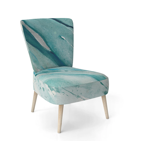 Designart 'Silver Springs I Blue Green' Upholstered Nautical & Coastal Accent Chair