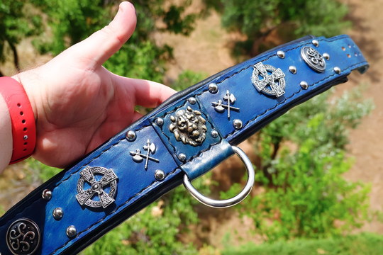 Dogo Canario Collar, Leatherforpets Luxury Dog Cane Corso Presa Canario Rottweiler Collar