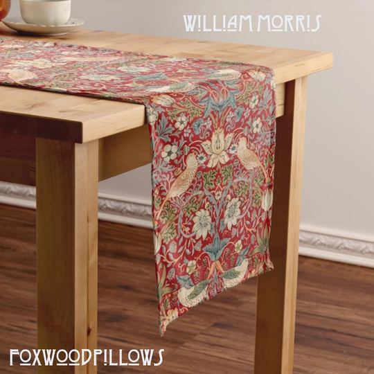William Morris Table Setting, Strawberry Thief, Elegant Runner, Dinning Room Décor, Placemat, Napkins, Christmas Setting