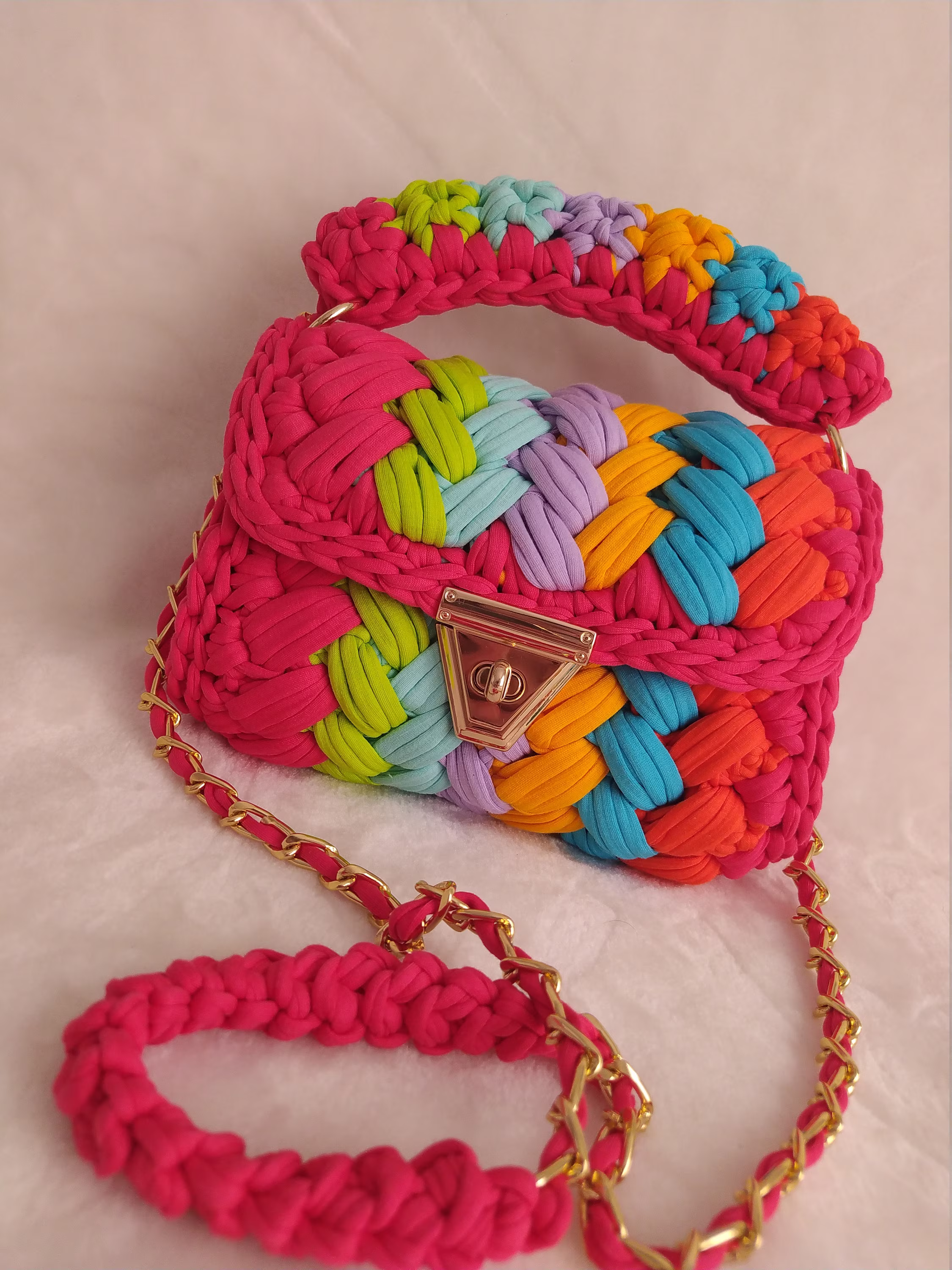 Colorful Bag/Rainbow Bag/ Handmade Colorful Shoulder
