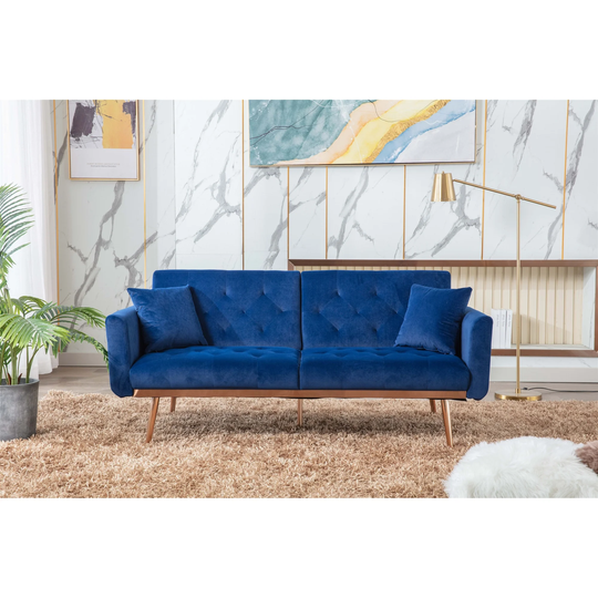 Velvet Sofa , Accent sofa .loveseat sofa with rose gold metal feet