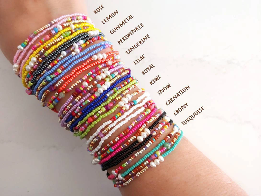 Panoply Pearl Colorful Seed Bead 3 Wrap Bracelets - Choose Your Color