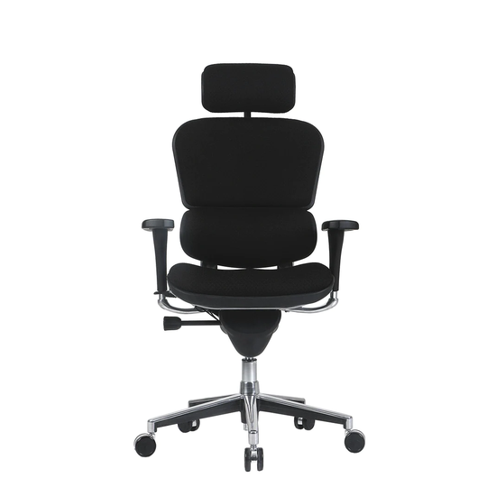 Deluxe Ergonomic Black Leather Executive Office Chair - 26.5" W x 29" D x 46" H