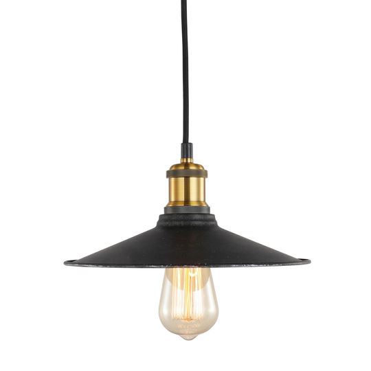 Woodbridge Lighting Fulton Charcoal Grey Metal Cone Mini-pendant w/ ST64 Bulb