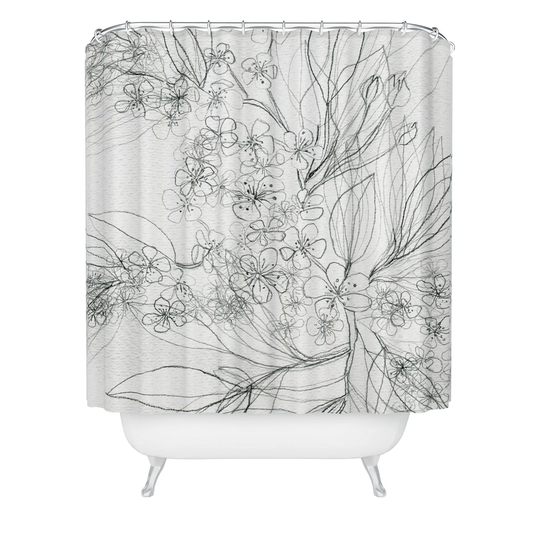 Elena Blanco Pencil Blossom Made to Order Shower Curtain 71" x 74" with Liner