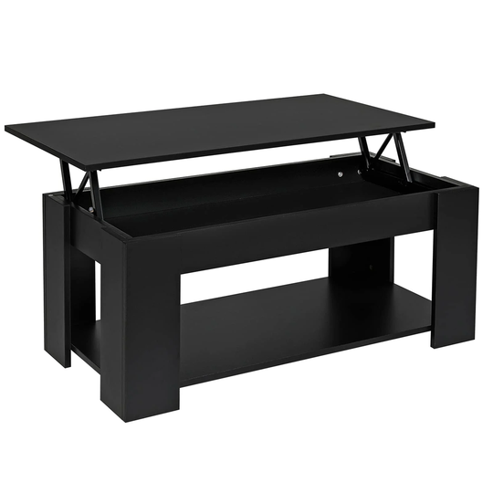 Coffee Table, 38" Lift Top Coffee Table with Hidden Compartment & Open Storage Shelf, Pop Up Coffee Table