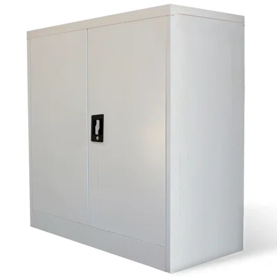 Inbox Zero Office Cabinet Metal 35.4"X15.7"X35.4" Gray And Blue