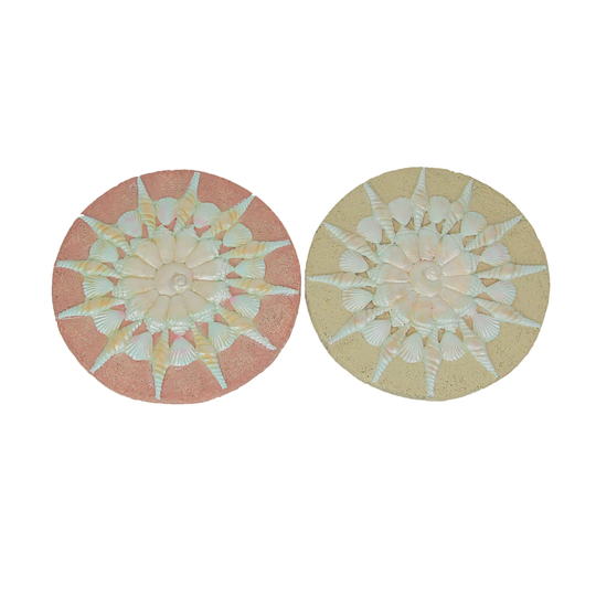 Colorful Coastal Shell Beach Garden Stepping Stone Decorative - 1 X 10.25 X 10.25 inches