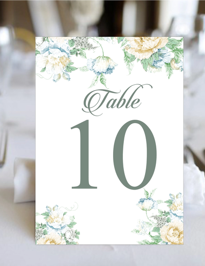 Table Numbers Botanical Rustic | Seating Cards Item Tn-619-2 Lovebirdslane