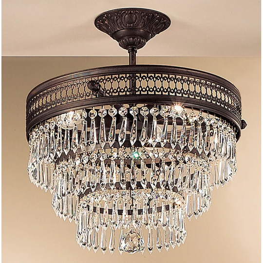 Classic Lighting 17" Crystal Semiflush from the Renaissance Collection