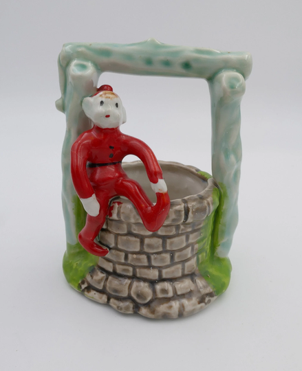 Vintage 1950's Ceramic Pixie Ornament Pencil Holder Vase Trinket Dish