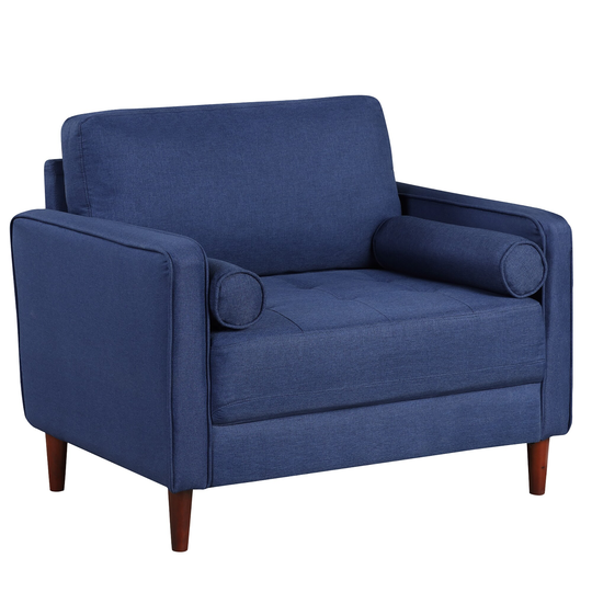 Costway Accent Chair Oversized Linen Club Armchair w/ Pillows & Rubber - See details