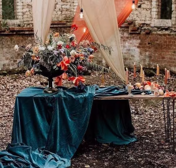 Velvet Table Runner, Wedding Runners, 40 Colors