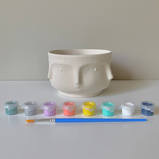 Face Planter Painting Kit, Succulent Planter, Ready-To-Paint Ceramic, Diy Planter Kit, Pottery Kids Art Kits, Craft Supplies