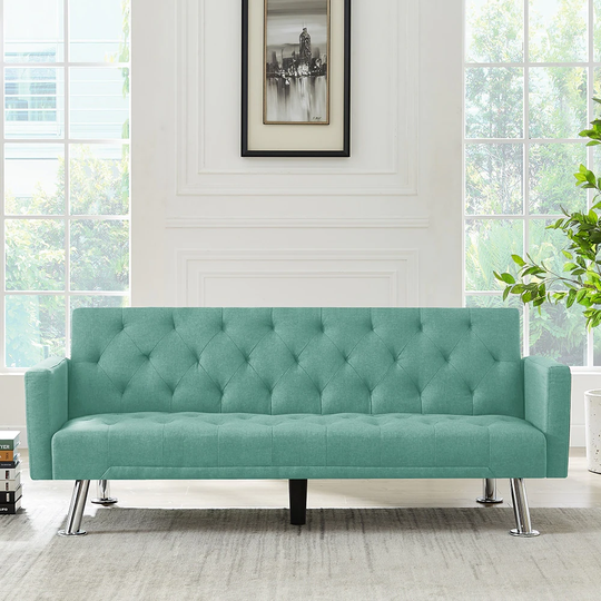 Modern Design Durably Crafted Fabric Convertible Folding Futon Sofa Bed Fabric Sleeper Sofa Couch for Compact Living Space