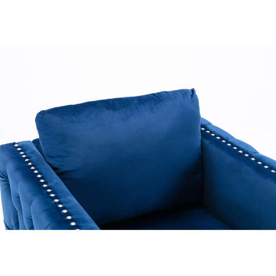 Modern Armchair Tufted Button Accent Chair Club Chair with Steel Legs