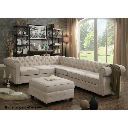 Moser Bay Garcia Furniture Linen 6-seat Sectional Sofa Set
